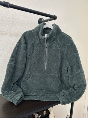 lululemon athletica Forest Green Sherpa Scuba Half-Zip Pullover